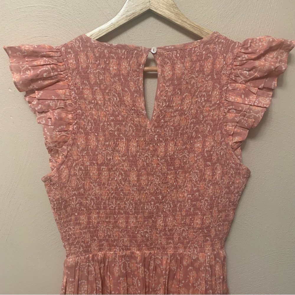 Cleobella Rita Ankle Dress Pink Tan Size Medium - Picture 7 of 10
